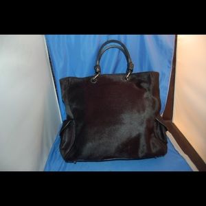 Anya Hindmarch Black Pony Tote Dog Head Handles